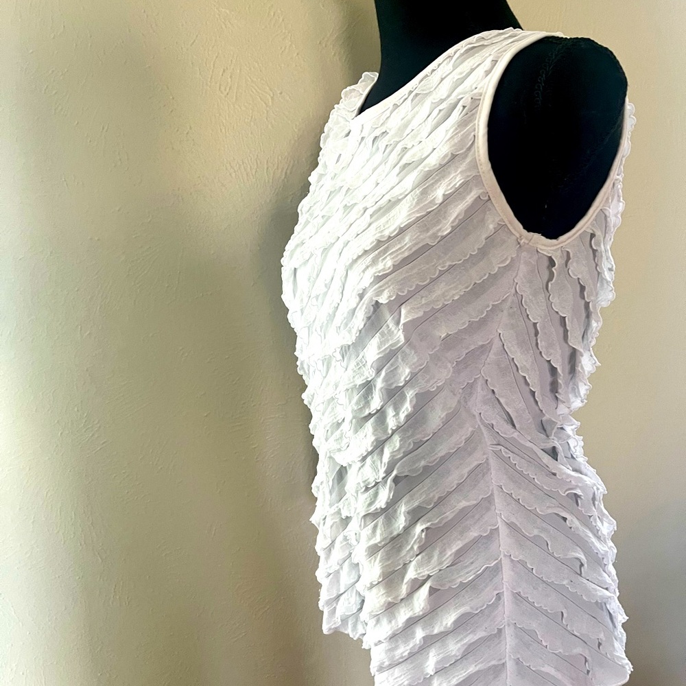 White ruffled shirt